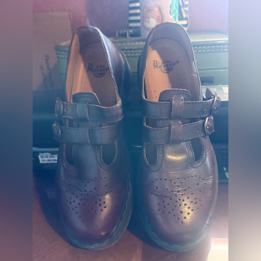Dr. Martens Dark Brown Double Strap Shoes